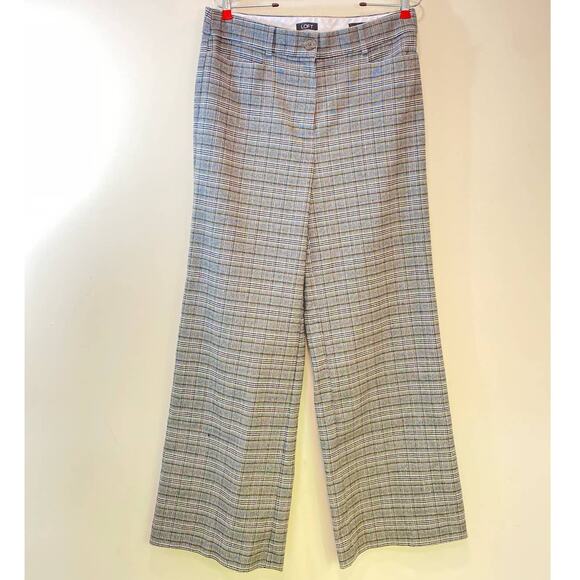 NWOT LOFT Plaid Gray High Rise Pants Trousers 8us Flare - Picture 2 of 15